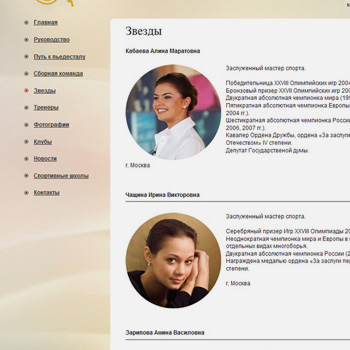 Разработка сайта Федерации художественной гимнастики г. Москвы