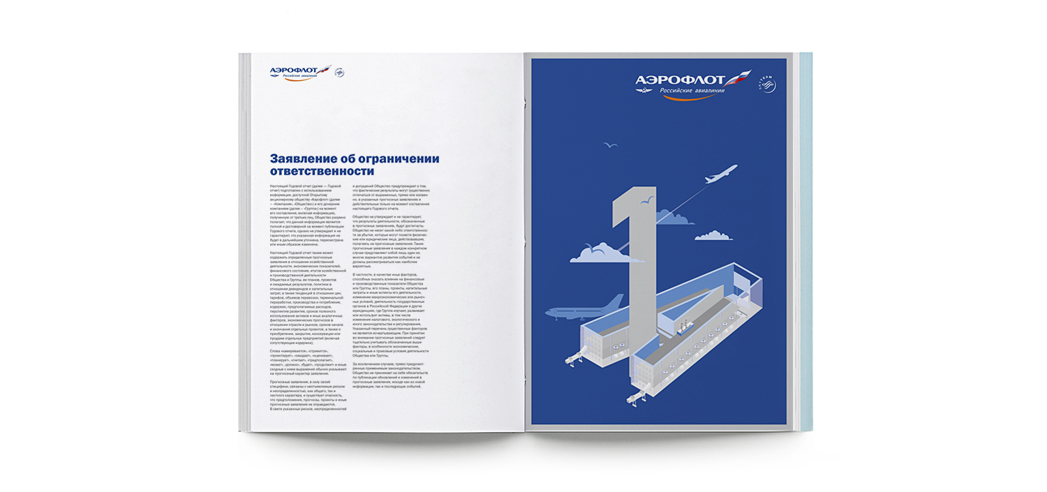 Дизайн годового отчета для компании Аэрофлот