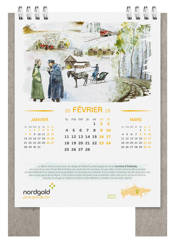 Дизайн календаря для Nordgold 