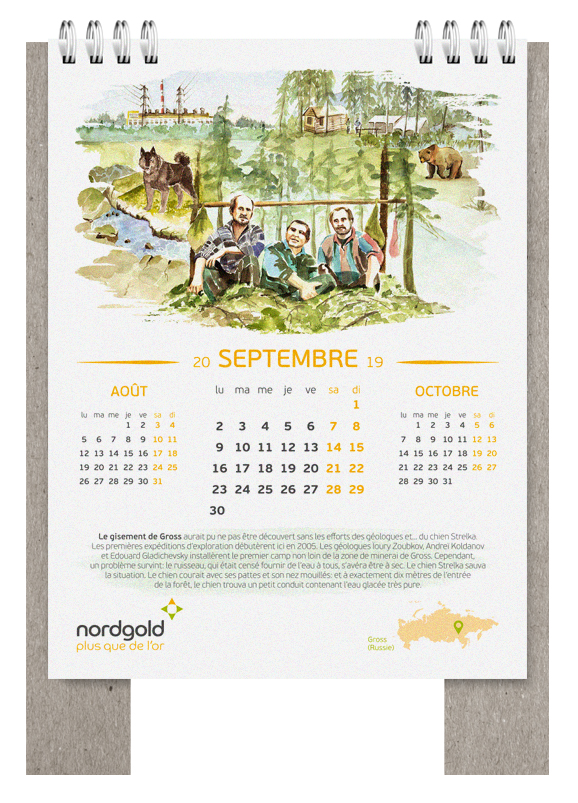 Дизайн календаря для Nordgold 
